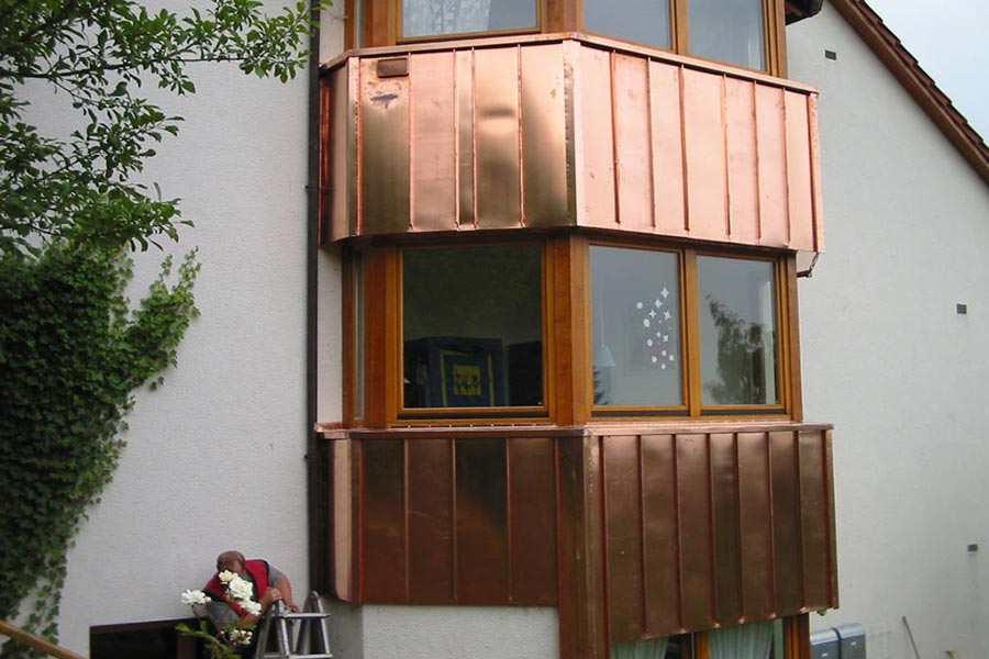 Kupfer-Stehfalz Fassade