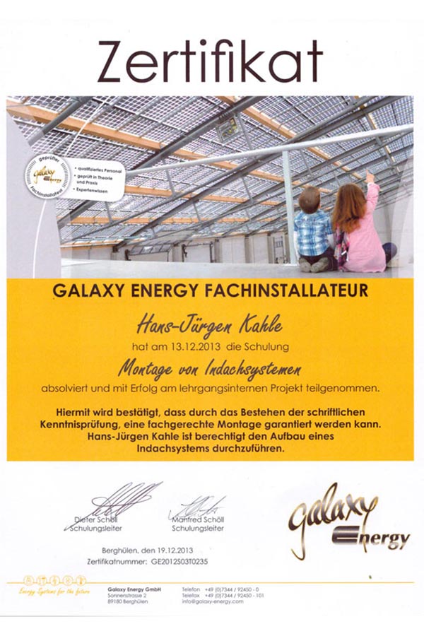 Galaxy Energie Fachinstallateur